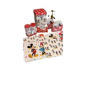 Disney Mickey Minnie Kitchen Set Canister Shakers Coasters Trivets